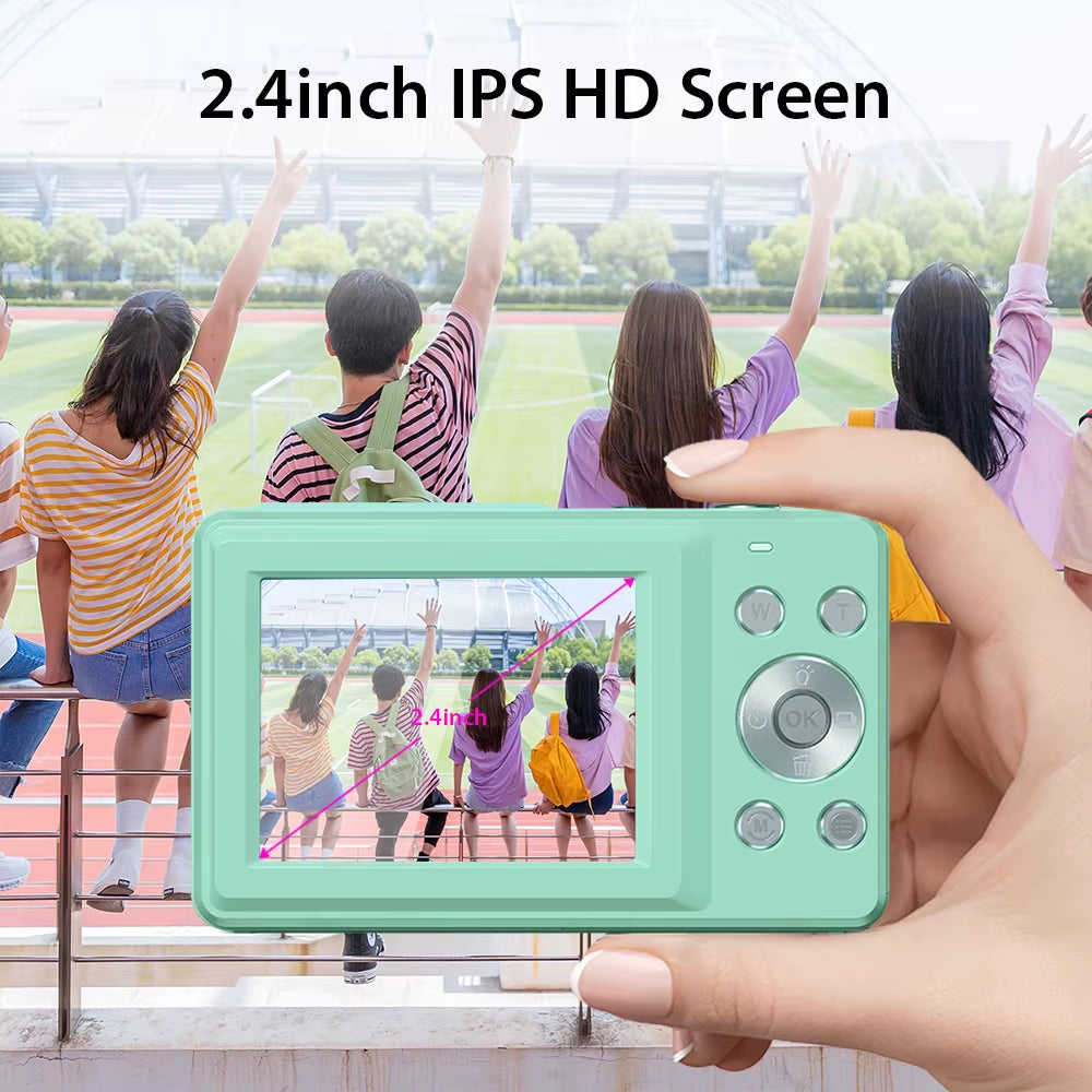 Portable 1080P Digital Camera Video Camcorder 44MP Auto Focus 2.5 IPS Screen 16X Digital Zoom Anti-Shake Face Detect